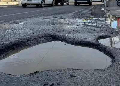 Buraco na Avenida Nossa Senhora de Fátima