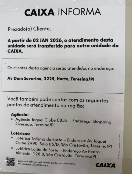 Caixa Econômica Federal fecha agências em Teresina