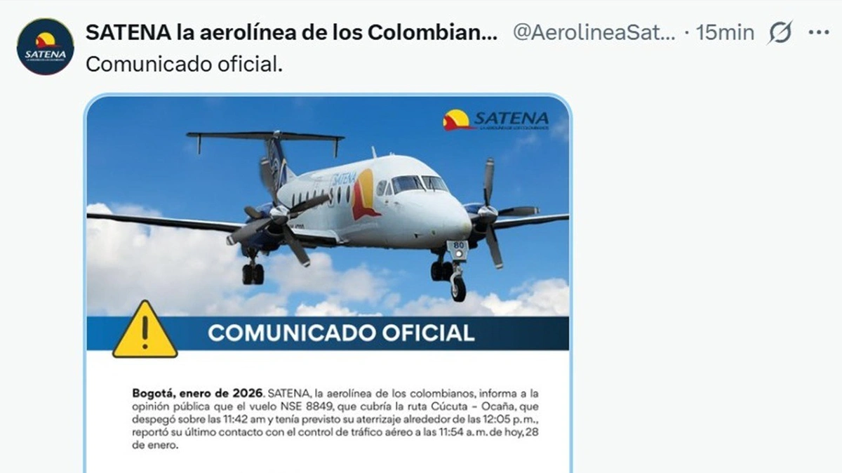 Comunicado oficial da companhia aérea