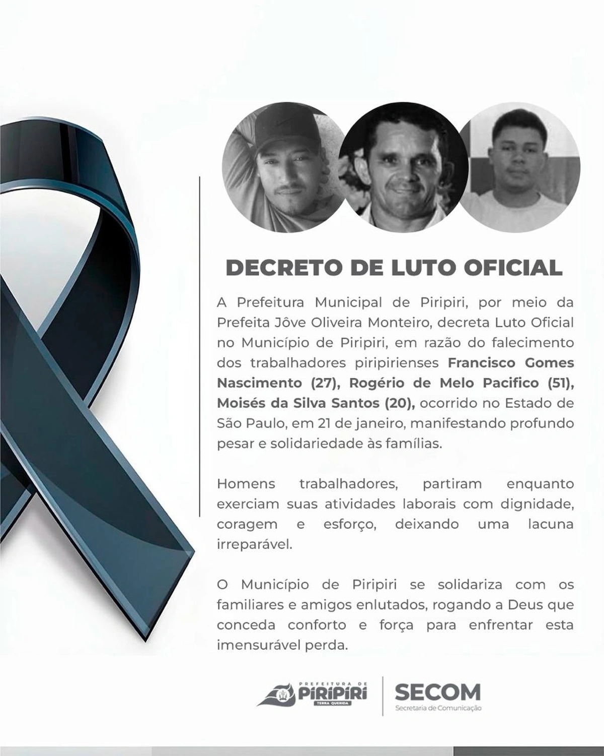Corpos de piauienses mortos em soterramento chegam a Teresina nesta sexta-feira