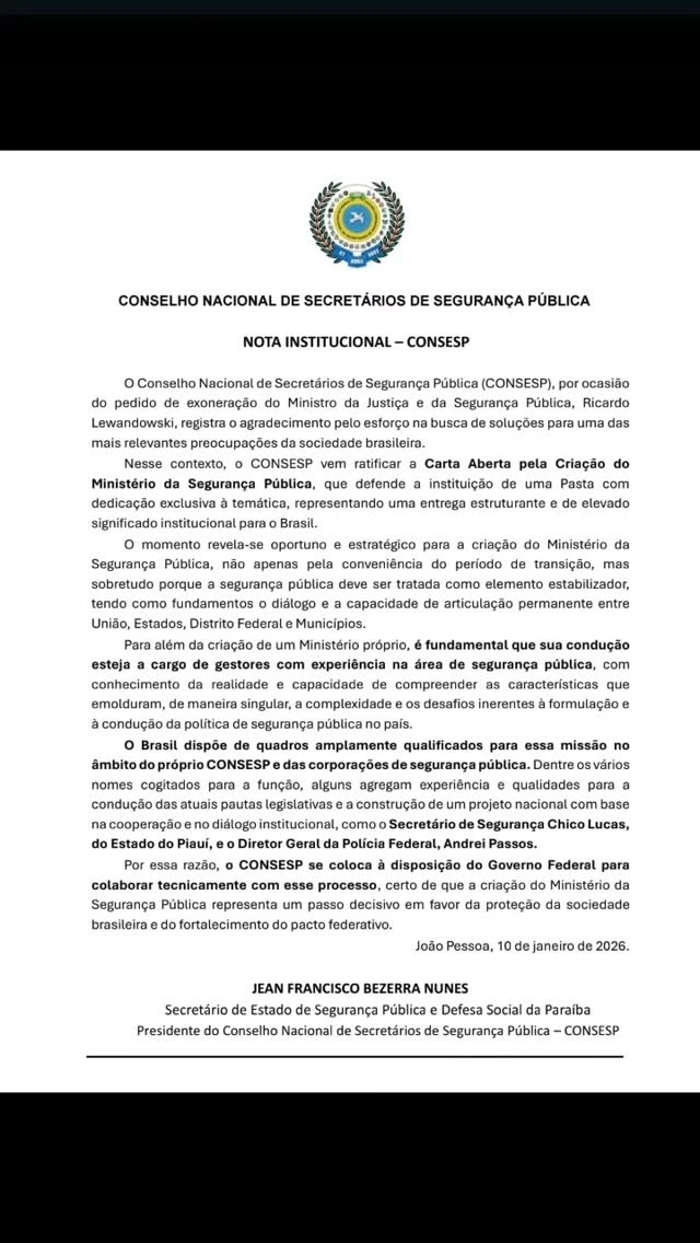 Criação de Ministério da Segurança Pública ganha força