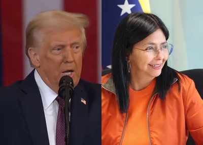 Donald Trump e Delcy Rodrigues