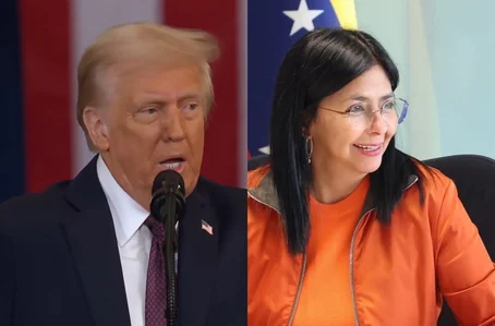 Donald Trump e Delcy Rodrigues