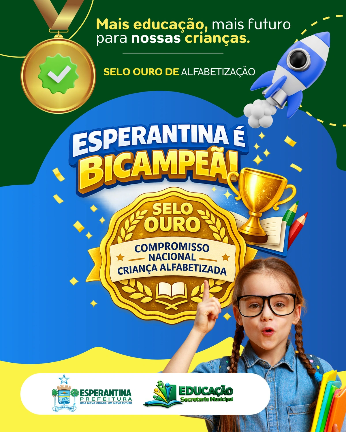 Esperantina conquista bicampeonato do Selo Ouro de Alfabetização