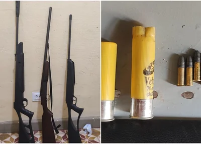 Espingardas e rifle foram encontrados na casa do acusado de matar cachorro a tiros