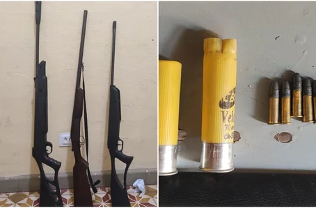 Espingardas e rifle foram encontrados na casa do acusado de matar cachorro a tiros