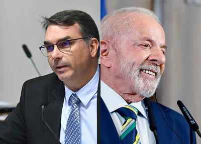 Flávio Bolsonaro e presidente Lula