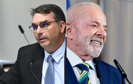 Flávio Bolsonaro e presidente Lula