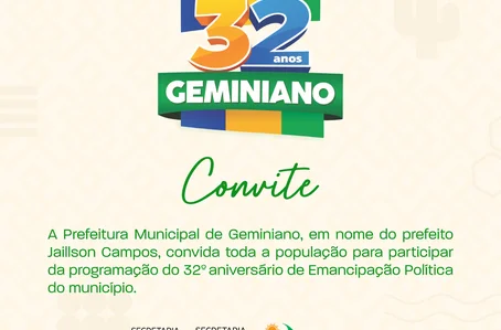 Geminiano celebra 32 anos de emancipação política com programação que reúne ações sociais e shows