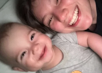 Isabel Veloso e filho Arthur