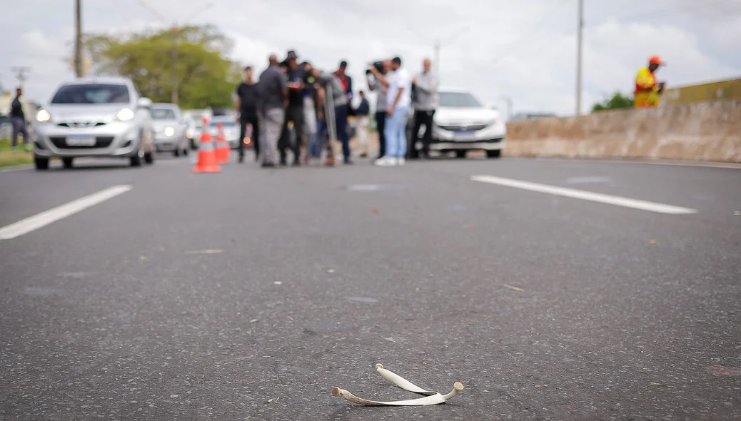 Local onde a vítima foi atropelada