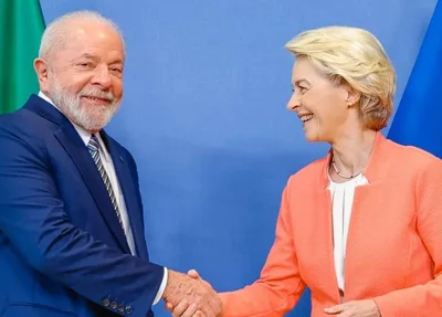 Lula e a presidente da Comissão Europeia, Ursula von der Leyen