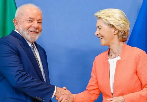 Lula e a presidente da Comissão Europeia, Ursula von der Leyen