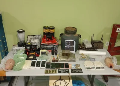 Material apreendido em laboratório de drogas no Sul do Piauí