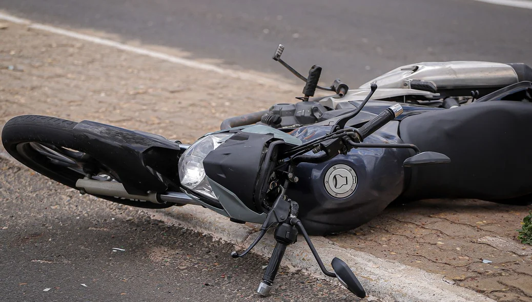 Motocicleta envolvida na colisão