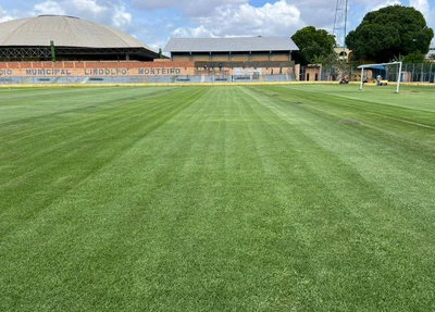 Novo gramado do estádio Lindolfo Monteiro