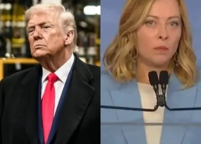 O presidente dos EUA, Donald Trump e a Primeira-ministra da Itália, Giorgia Meloni