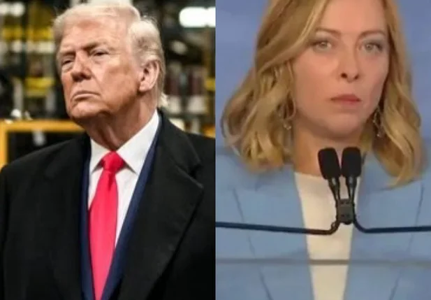 O presidente dos EUA, Donald Trump e a Primeira-ministra da Itália, Giorgia Meloni