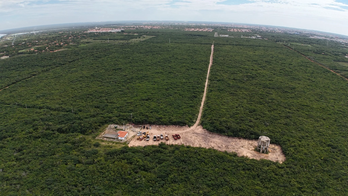 Obra da usina de hidrogênio verde em Parnaíba