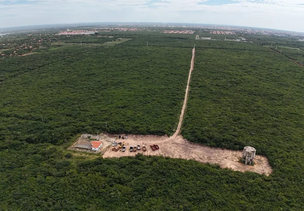 Obra da usina de hidrogênio verde em Parnaíba