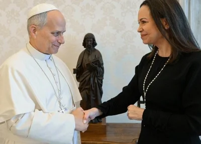 Papa Leão XIV e María Corina Machado