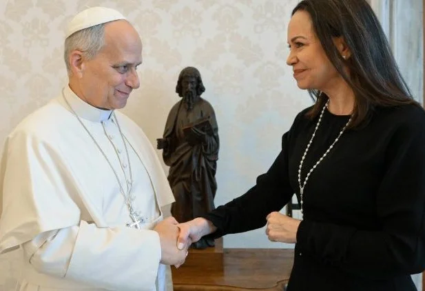 Papa Leão XIV e María Corina Machado