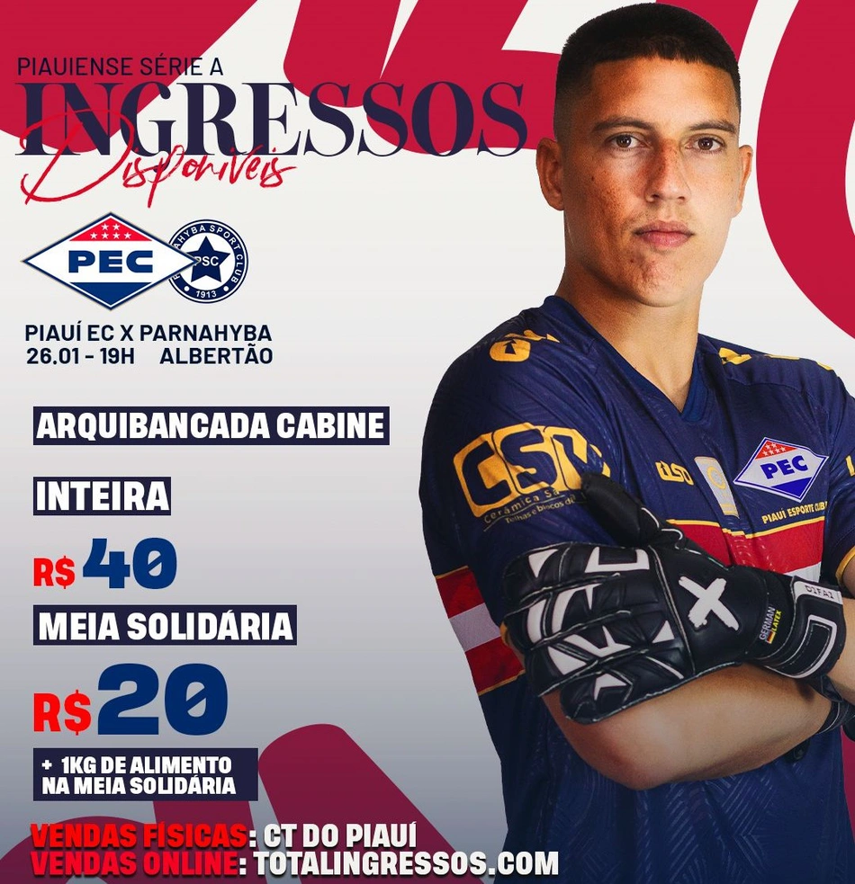 Piauí x Parnhyba: valor e onde comprar ingresso de jogo do Piauiense