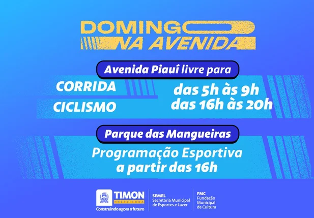 Prefeitura promove domingo de esporte e lazer no prolongamento da Avenida Piauí