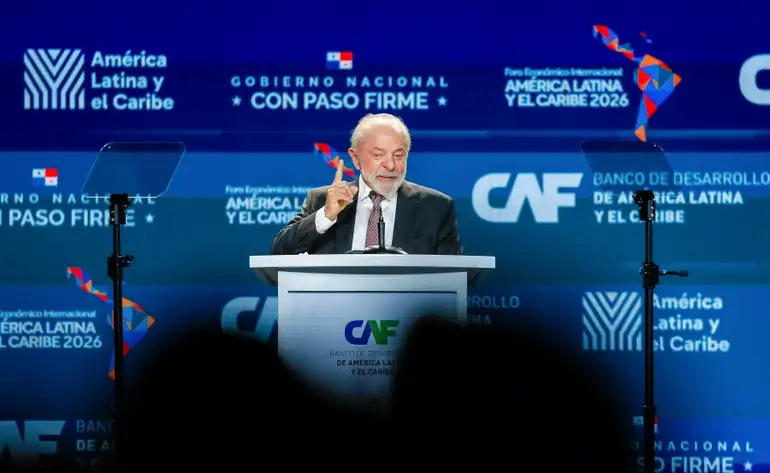 Presidente Lula, durante a sessão inaugural do Fórum Econômico Internacional da América Latina.