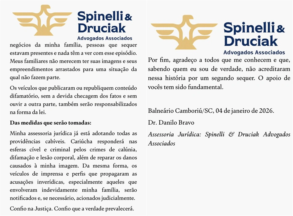 Pronunciamento de Danilo Bravo