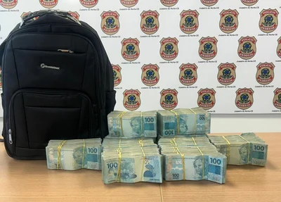 Quantia em dinheiro apreendida pela PF em Juazeiro do Norte