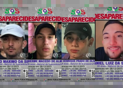 Quatro jovens mineiros desaparecem em Santa Catarina