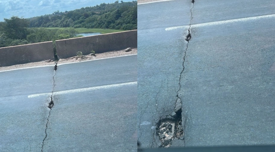 Rachadura na Ponte Presidente Médici