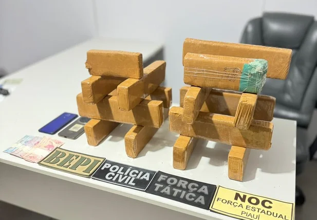 Tabletes de maconha apreendidos com adolescente em Picos