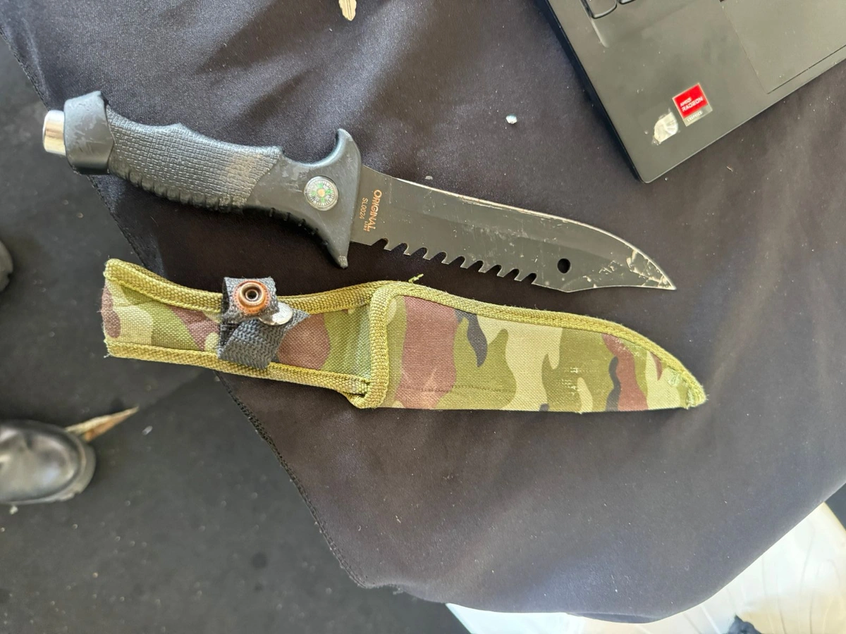 Arma branca encontrada com Francisco das Chagas