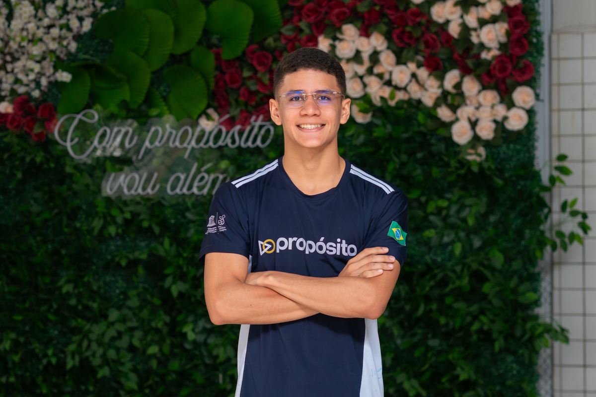 Breno Alexandre França dos Reis, aluno da 2ª série do Colégio Propósito, aprovado no Curso de Formação de Oficiais (CFO).