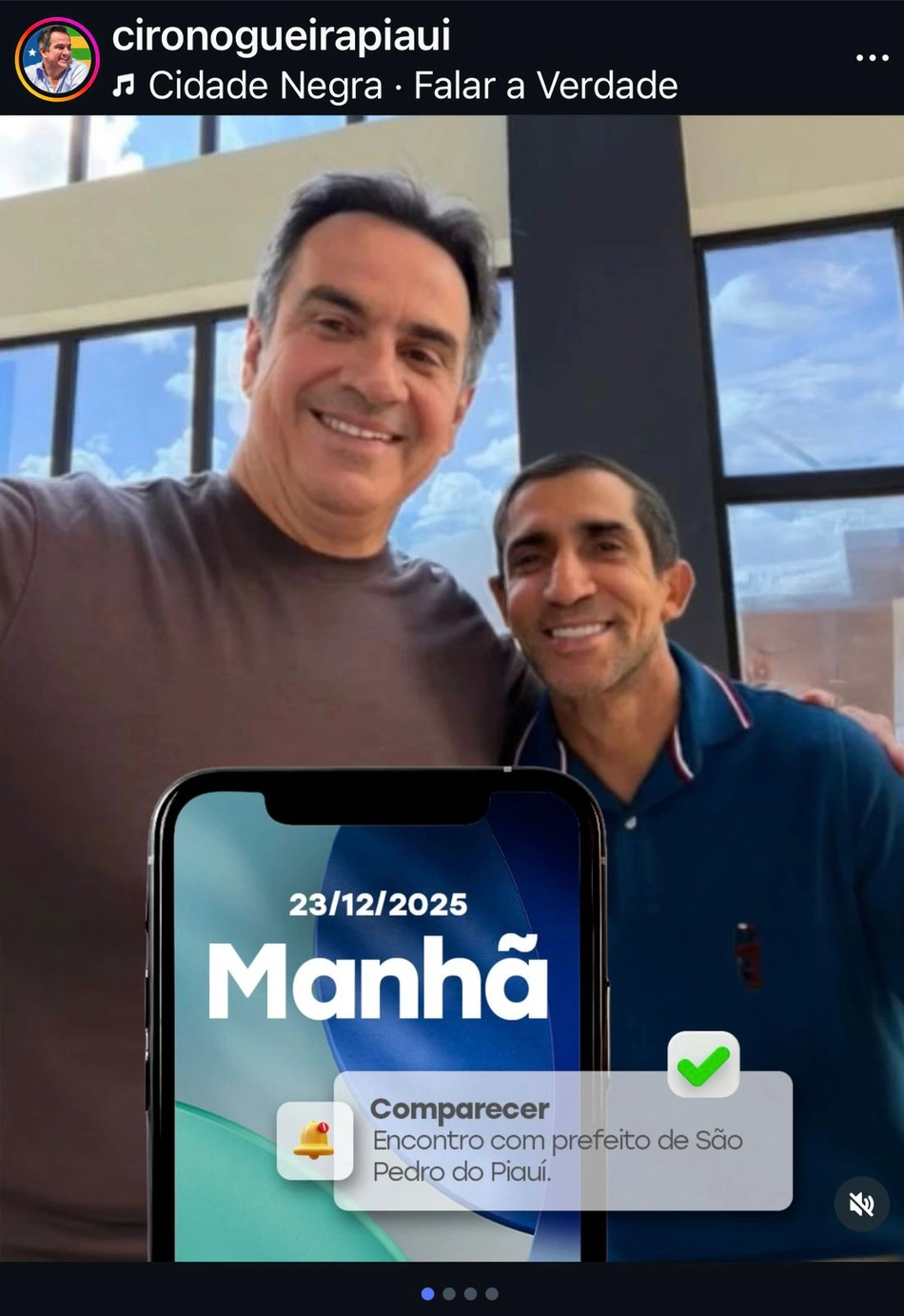 Ciro com o prefeito de São Pedro do Piauí