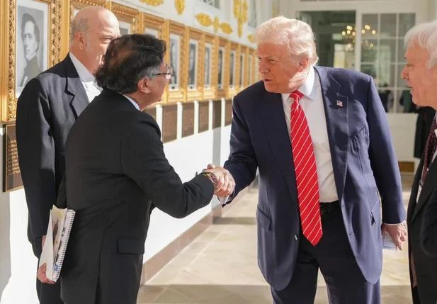 Donald Trump e Gustavo Petro na Casa Branca