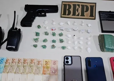 Entorpecentes e material apreendidos pela PM em Dom Expedito Lopes