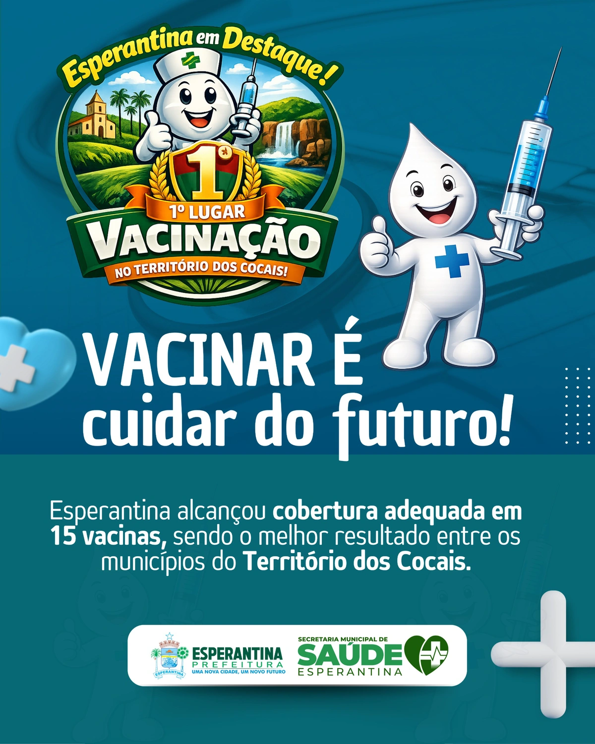 Esperantina lidera coberturas vacinais no Território dos Cocais