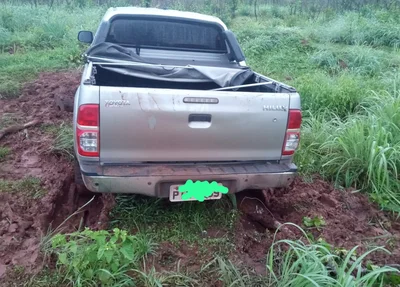 Hilux levada durante a ação criminosa