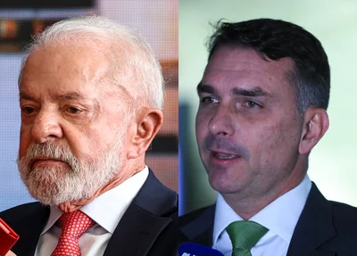 Lula e Flávio Bolsonaro