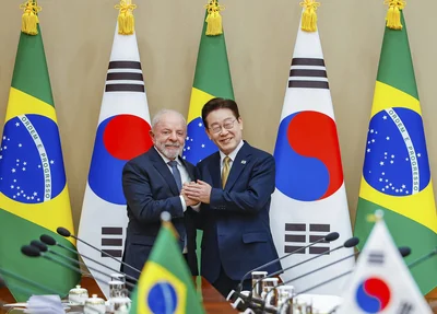 Lula e o presidente da Coreia do Sul, Lee Jae-myung
