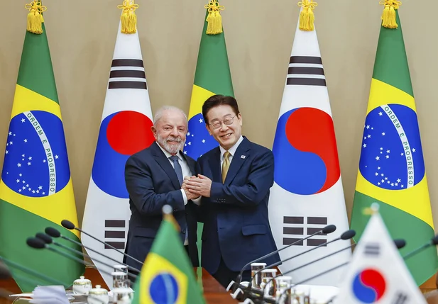 Lula e o presidente da Coreia do Sul, Lee Jae-myung