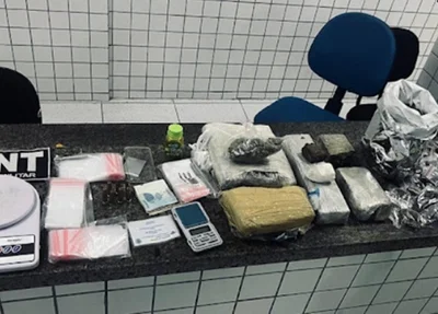 Material apreendido com o suspeito em Parnaíba