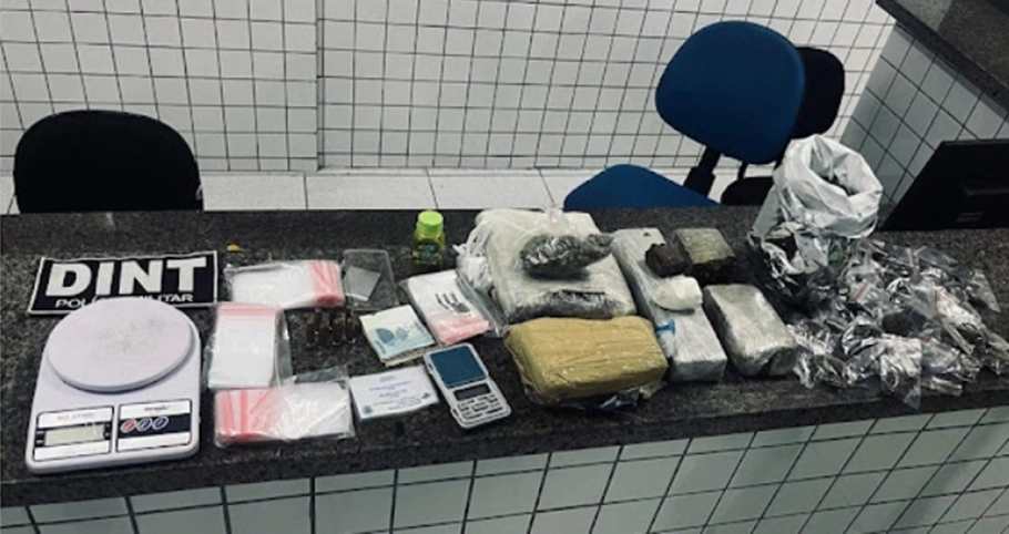 Material apreendido com o suspeito em Parnaíba