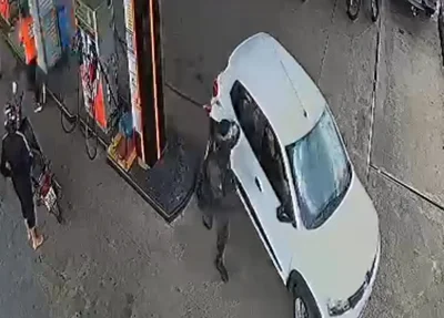 Momento da fuga dos adolescentes ao serem abordados pelo policial da ROCAM