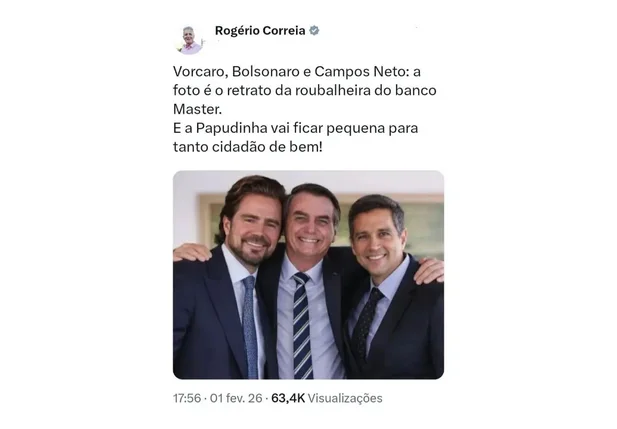 Montagem publicada pelo deputado