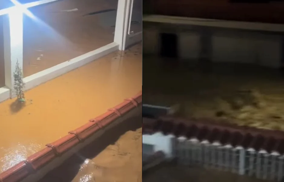 Morador filma casas submersas após temporal em Minas Gerais