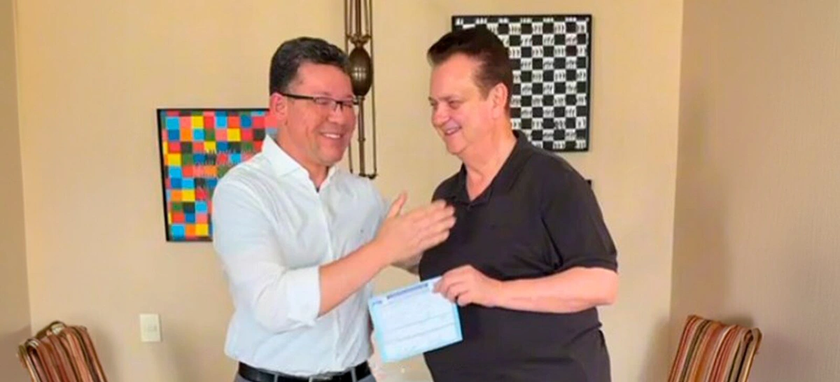 O governador de Rondônia, Marcos Rocha, e o presidente nacional do PSD, Gilberto Kassab